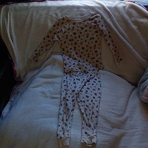 Girls Fall With Leafs Pajamas Size 3T